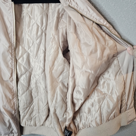 New Look‎ Womens Bomber Jacket Size 2X Beige Tan Neutral Casual - Picture 8 of 13